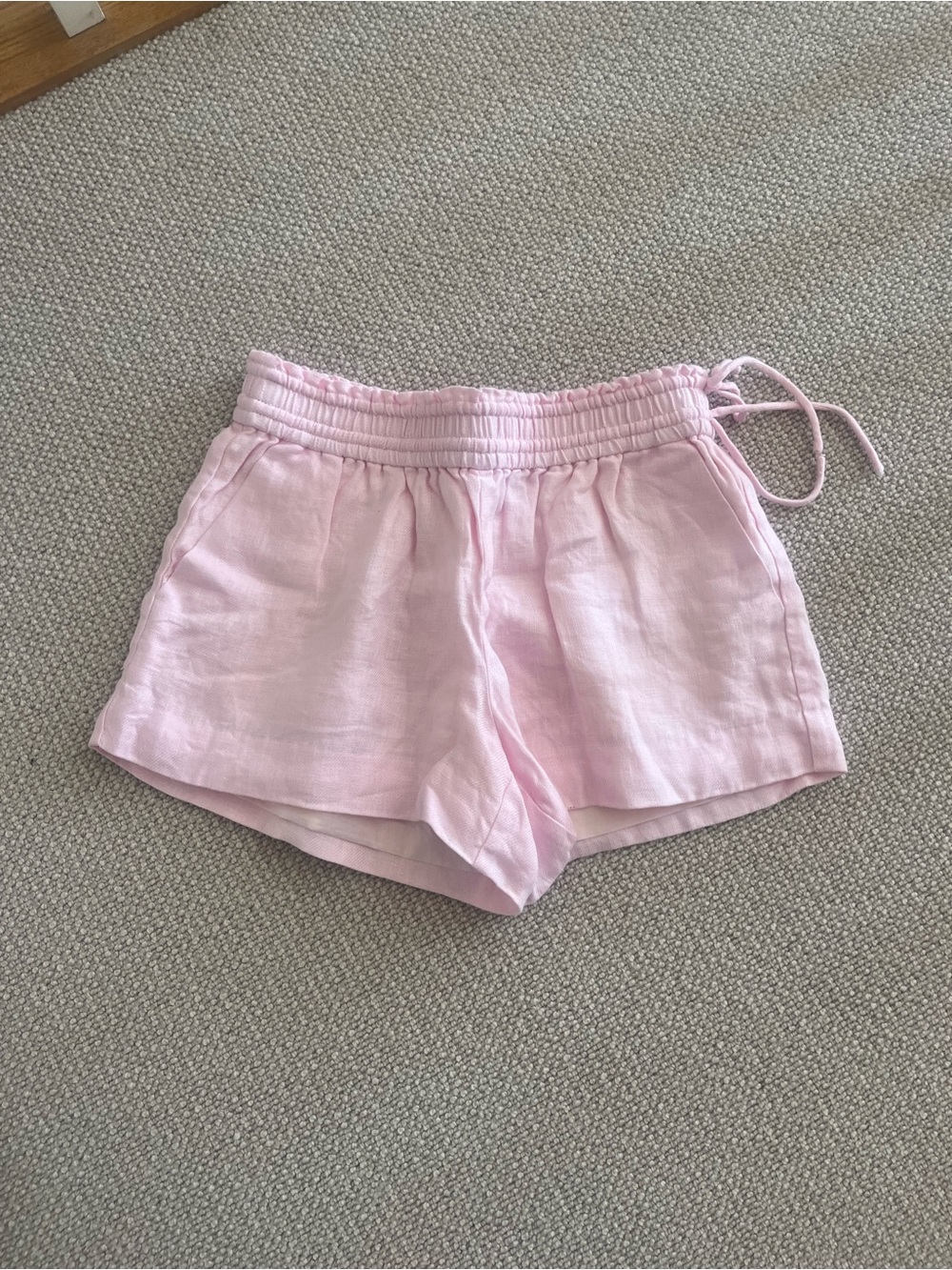 J. Crew Pink Linen-Blend Drawstring Shorts
